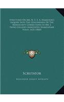 Strictures On Mr. N. E. S. A. Hamilton's Inquiry Into The Genuineness Of The Manuscript Corrections In Mr. J. Payne Collier's Annotated Shakespeare Folio, 1632 (1860)