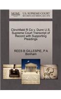 Clinchfield R Co V. Dunn U.S. Supreme Court Transcript of Record with Supporting Pleadings