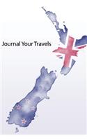 Journal Your Travels: New Zealand Watercolor Map and Flag Travel Journal, Lined Journal, Diary Notebook 6 x 9, 180 Pages