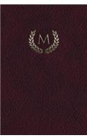 Monogram "M" Notebook: 150 page Journal Diary Notebook