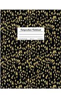 Composition Notebook - College Ruled, 8.5 x 11, 110 pages: Black And Faux Gold(School Notebooks)