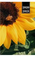 Bee Insects Beekeeping Beekeeper Week Planner Weekly Organizer Calendar 2020 / 2021 - Sunflower