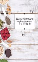 Recipe Notebook To Write In
