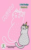 A Cat Design Notebook: Notebook size 8.5x11 in. for cat lovers & the girls who like cats to handwriting and Have a cute cat on background.(4 Cat Notebook)