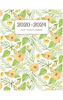 2020-2024 Five Year Planner: Monthly Agenda & Schedule with US Holidays - 60 Months or 5 Years - Golden Yellow Flowers