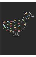 Duck with Christmas Lights - Christmas Notebook - Duck Diary - Animal Journal - Christmas Gift for Animal Lover