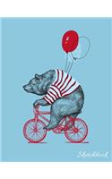Sketchbook: Cute Grizzly Bear on Bicycle - 110 Pages (8.5"x11") Sketchbook Blank Paper for Drawing, Painting, Doodling & Writing - Sketchbook for Artist (Art Sk(4 Art Sketchbook)