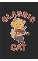 Violin Music Cat Notebook: Graph Paper Journal 6x9 - 120 Pages