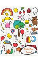 Write & Draw Journal: Creative Writing Drawing Journal For Kids Half Page Lined for writ and half blank Drawing Space cover 3
