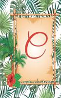 C: Monogram Initial C Notebook for Women, Girls and School, Green Tropical Palm Leaves, 6 X 9 - Unique Inspirational Journal Gift for Friend, Family or