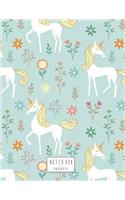 Notebook: Cute unicoorn cover and Dot Graph Line Sketch pages, Extra large (8.5 x 11) inches, 110 pages, White paper, Sketch, Draw and Paint(1 Cute Unicoorn Notebook)