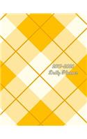 2019 - 2020 Daily Planner: Checkered Yellow Cover Full Year Agenda January 2019 - December 2019 Daily Plan Days Set Goals Datebook Calendar Schedule