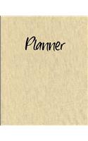Planner: Undated Weekly Monthly Journal Appointment Calendar Organizer Notebook No Date Solid Beige Brown