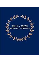 2019-2023 Monthly Planner: Rose Gold Glitter Wreath: 5 Year Monthly Planner with Holidays, 60 Month Calendar 8 X 10