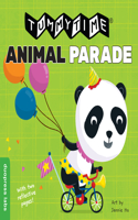 Tummytime(r): Animal Parade: A Sturdy Fold-Out Book with Two Mirrors for Babies. One Side Has High-Color Images, the Other Has High-Contrast Black-And-White Images