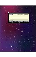 Galaxy College Ruled Composition Notebook: Spiral Line Blank Book, Lesson Ruled: Writing Lined Paper with Lines as a guide for Handwriting, Notes Journal, Collage, School, Teacher, Diary, Bla