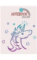 Notebook unicorn: Cute unicorn on pink cover and Lined pages, Extra large (8.5 x 11) inches, 110 pages, White paper(5 Cute Unicorn on Pink Notebook)