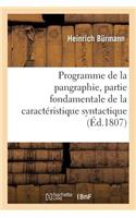 Programme de la Pangraphie, Partie Fondamentale de la Caractéristique Syntactique: (Langues)