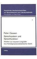 Sprachsystem Und Sprachfunktion