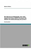 Montessori-Pädagogik unter dem Aspekt der Freien Arbeit