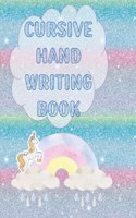 Cursive Hand Writing Book: Over the rainbow to practice cursive writing for kids age 8-12