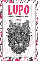 Libro da colorare per adulti - Disegni Anti stress per animali - Animale - Lupo