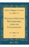 Wilhelm Meisters Wanderjahre, Oder Die Entsagenden, Vol. 3 (Classic Reprint)