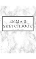 Emma's Sketchbook: Personalized Marble Sketchbook with Name: 120 Pages