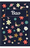 Bao: Lined Writing Notebook with Personalized Name 120 Pages 6x9 Flowers