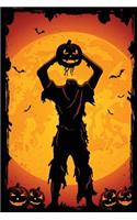 Jack-O-Lantern Zombie Grid Notebook: 150 Page Grid Notebook Journal Diary