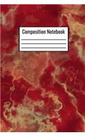 Composition Notebook: Red Marble Swirl Journal For Kids Teens Adults Teachers To Write Down Daily Notes