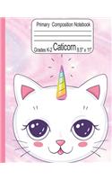 Caticorn Primary Composition Notebook Grades K-2 8.5