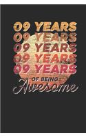 9 Years Of Being Awesome: Small Lined Notebook - Awesome Birthday Gift Idea