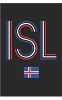 Vintage Iceland Notebook - Iceland Diary - Retro Icelandic Flag Journal - Iceland Gifts: Medium College-Ruled Journey Diary, 110 page, Lined, 6x9 (15.2 x 22.9 cm)