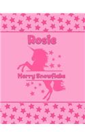 Rosie Merry Snowflake: Personalized Draw & Write Book with Her Unicorn Name - Word/Vocabulary List Included for Story Writing