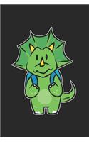 Funny School Triceratops Dinosaur Notebook: Graph Paper Journal 6x9 - 120 Pages