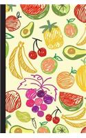 Dot Grid Journal: Vintage Fruits Design, Bullet Style Writing Notebook, Planner