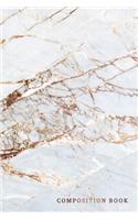 Composition Book: Marble + Gold Wide Lined Small Notebook - 110 Page Blank Large Wide Ruled Journal for Jotting Doodling Journaling Writing Notes for Women Girls Teen