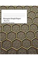 Hexagon Graph Paper: Hexagonal Paper Notebooks, Large Hexagon, Graph Paper Hexagon, 160 Pages/ 80 Sheets, 8.5 X 11 Size. Gold Theme
