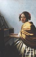 Johannes Vermeer Cuaderno: Mujer Joven Sentada Al Virginal - Diario Elegante - Perfecto Para Tomar Notas - Ideal Para La Escuela, El Estudio, Recetas O Contraseñas