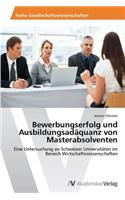 Bewerbungserfolg Und Ausbildungsadaquanz Von Masterabsolventen