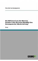 Die Wählerverluste der liberalen Parteien in der Weimarer Republik
