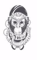 Chimpanzee Astronaut - Blank Lined Notebook