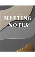 My Boring Meeting Survival Guide and Notes: 8.5x11 Meeting Notebook and Puzzle Book