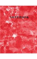 Notebook: College Ruled Notebooks for School - Red Watercolor - 120 Pages - Large (8.5 x 11 inches) Lined Notebook Journal - Large Composition Book(6 School Notebooks)