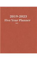 2019-2023 Five Year Planner Red 8x10