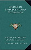 Studies in Philosophy and Psychology