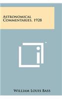 Astronomical Commentaries, 1928