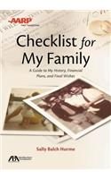 Aba/Aarp Checklist for My Family