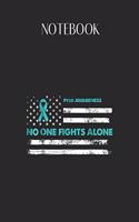 Notebook: Ptsd Awareness Teal Ribbon Us Flag Lovely Composition Notes Notebook for Work Marble Size College Rule Lined for Student Journal 110 Pages of 8.5"x1
